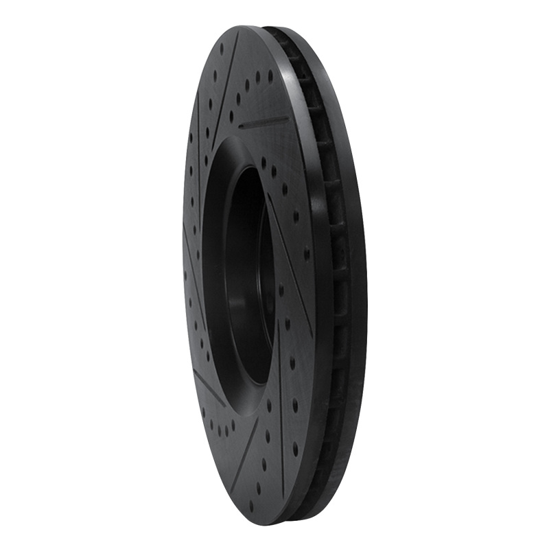 Cadillac BLS Brake Rotor (1) - Front Right - R1 Concepts - Drilled & Slotted - Black - `03-`11